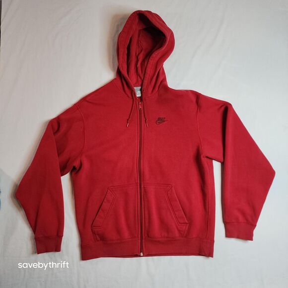 Vintage Nike Full Zip Hooded‎ Sweatshirt Paint Splatter Style 275734 648 Red L - Picture 1 of 16